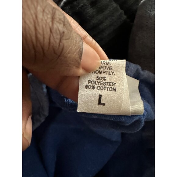 Vintage Caribe Los Angeles Las Vegas Graphic Sweatshirt L Blue Loose Fit Unisex - Picture 4 of 11